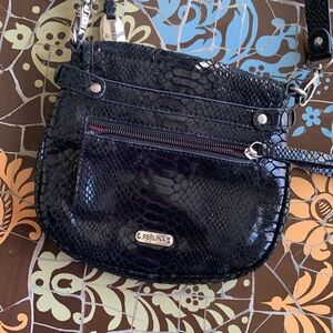 PERLINA Snake Skin Leather Crossbody Bag